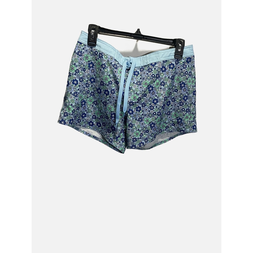 O'Rageous Board Shorts Womens Medium Blue Floral Swim Trunks Beachwear Stretch